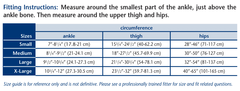 Truform 255 Size Chart