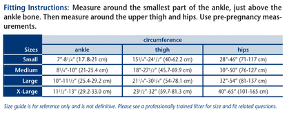 Truform 364 Size Chart