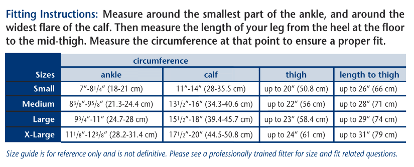 Truform 868 Size Chart