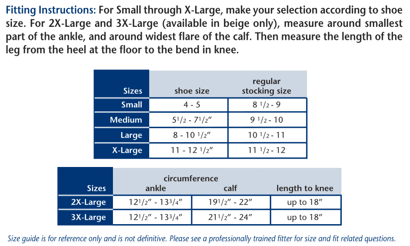 Truform 1772 Size Chart
