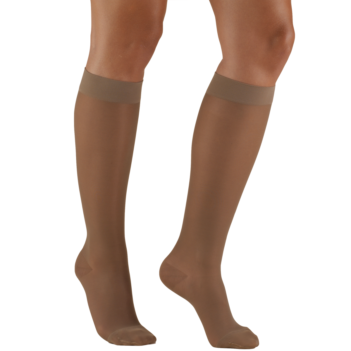 Knee High, Sheer Compression Stockings, 15-20 mmHg, Taupe (Truform 1773)