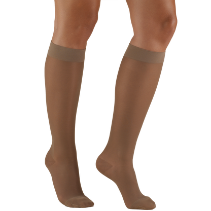 Knee High, Sheer Compression Stockings, 15-20 mmHg, Taupe (Truform 1773)