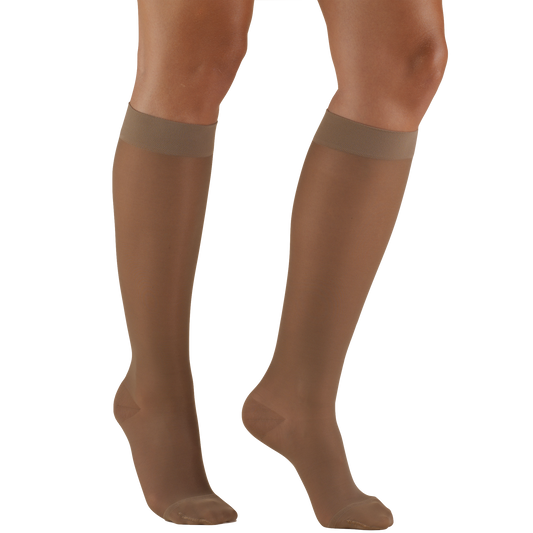 Knee High, Sheer Compression Stockings, 15-20 mmHg, Taupe (Truform 1773)