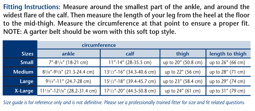 Truform 8846 Size Chart