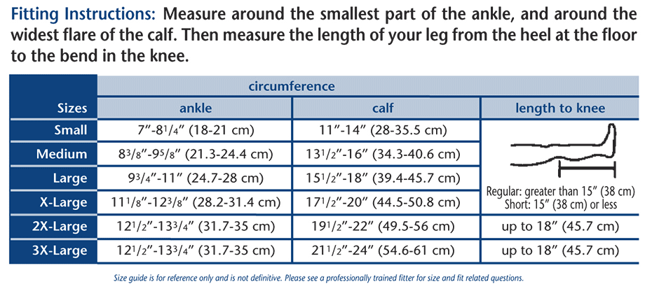 Truform 8864 Size Chart